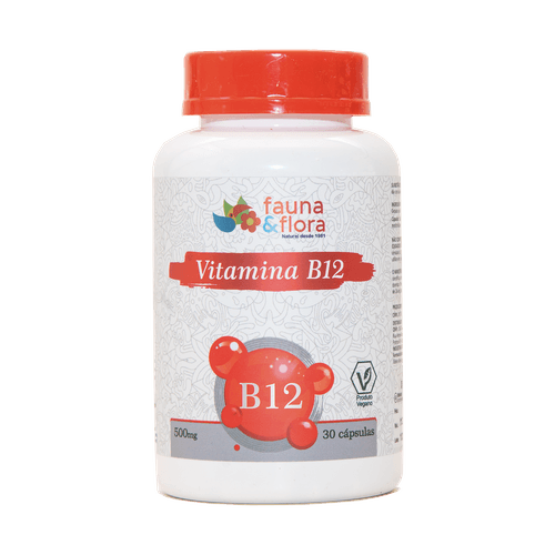 Vitamina B12 500mg 30 cápsulas - Fauna e Flora l Sua Loja Online de Produtos Naturais