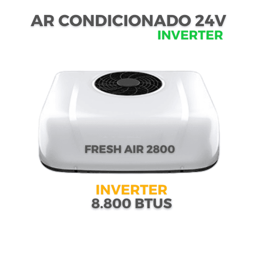 AR CONDICIONADO DE TETO PARA MOTORHOME 8.800 BTUS, 24V, COR BRANCO - TOP RV
