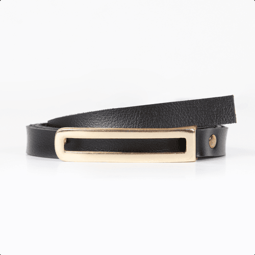 Cinto Feminino Fivela Retangular Preto - Immateriale Bolsas