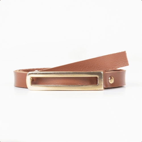 Cinto Feminino Fivela Retangular Caramelo - Immateriale Bolsas