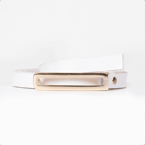 Cinto Feminino Fivela Retangular Branco - Immateriale Bolsas