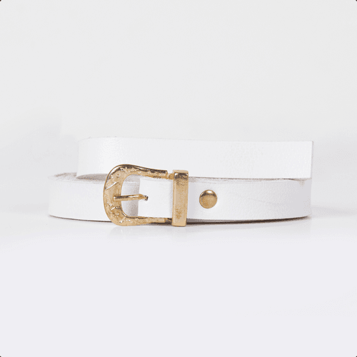 Cinto Feminino Fivela com Detalhes Branco - Immateriale Bolsas