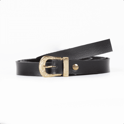 Cinto Feminino Fivela Com Detalhes Preto - Immateriale Bolsas