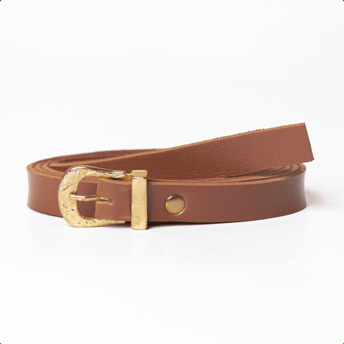 Cinto Feminino Fivela com Detalhes Caramelo - Immateriale Bolsas
