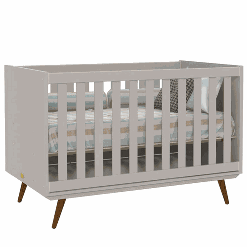 Berço Matic Retrô Cinza Ecowood Padrão Americano
