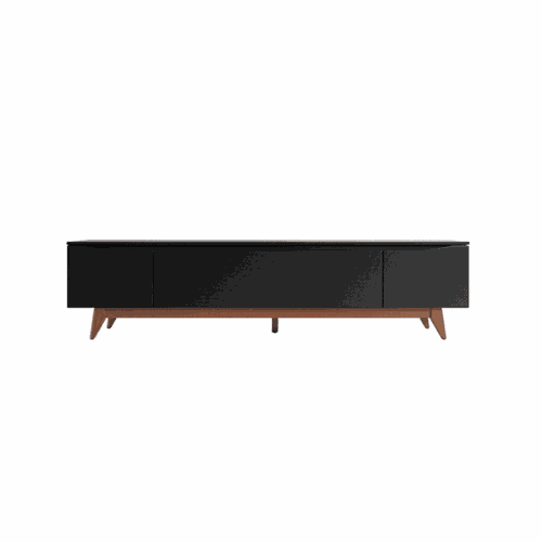 Rack Flynt 219 cm 3 Portas Preto Touch com Natural Província