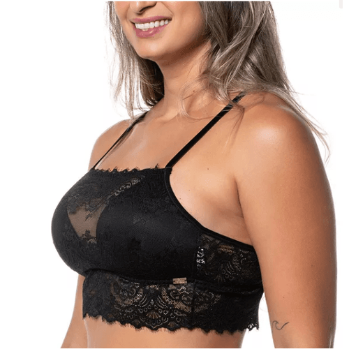 TOP FAIXA COM BOJO RENDA - PRETO - 0536-PRETO - Loik