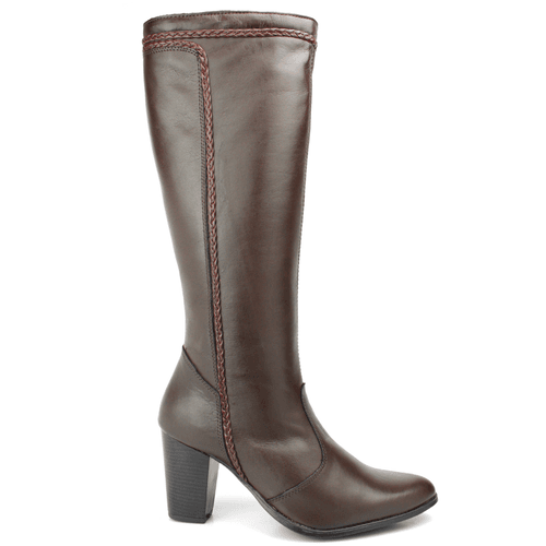 Bota Feminina Couro Legítimo Modelo Cano Longo Sal... - Loja Miuzzi