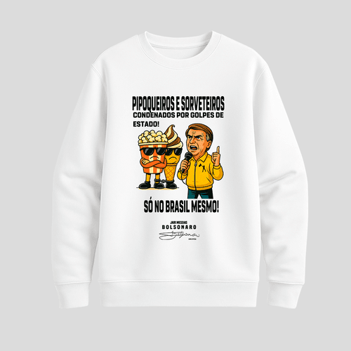 Moletom Parabello Pipoqueiros e Sorveteiros Branco - PARABELLO