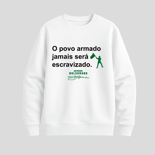 Moletom Parabello O Povo Armado Branco - PARABELLO