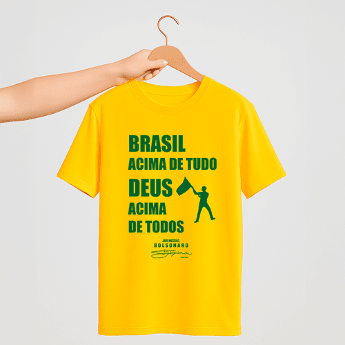 Camiseta Parabello Brasil Acima de Tudo Amarela - PARABELLO