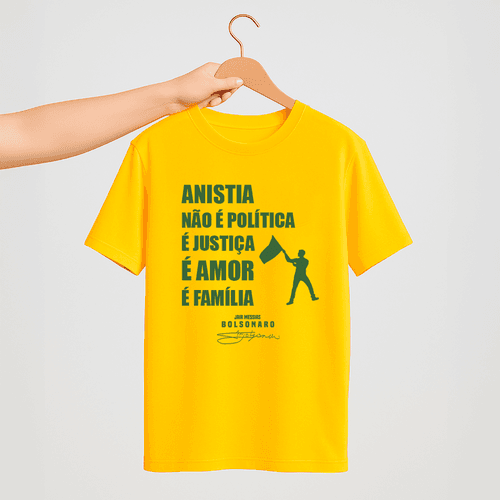Camiseta Parabello Anistia não é Política Amarela ... - PARABELLO