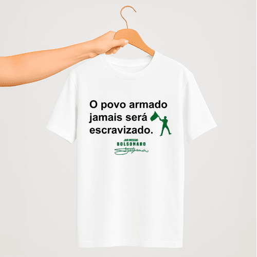 Camiseta Parabello O Povo Armado Branca - PARABELLO