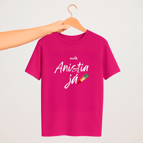 Camiseta Parabello Batom Anistia Já Rosa - PARABELLO