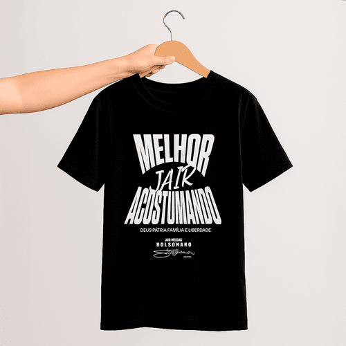 Camiseta Parabello Melhor Jair Acostumando Preta - PARABELLO