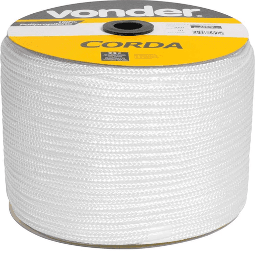 Corda Multifilamento Trançada Branca 12mm x 140m 8Kg Vonder - Mabore