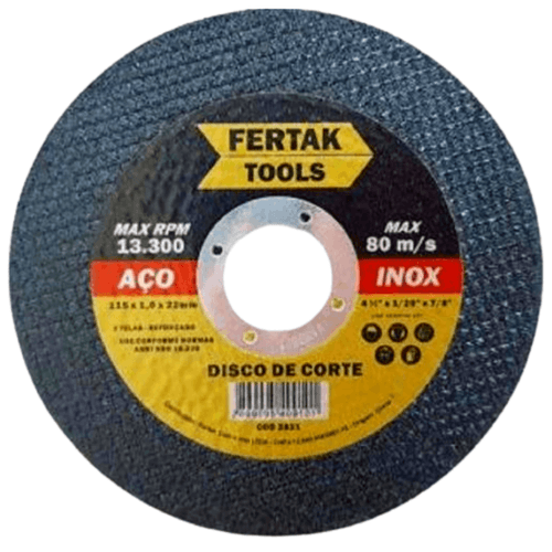 Disco de Corte Plano 115X1,2X22,0mm 2811 Fertak - Mabore