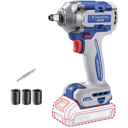 Chave de Impacto 1/2 e 1/4 Pol à Bateria 20V 42303002 Tramon... - Mabore