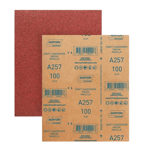 Lixa Madeira Grão 100 Folha 225x275 mm 69957385065 Norton - Mabore