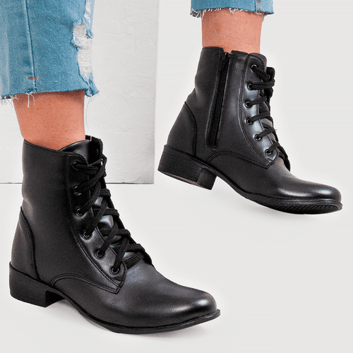 Bota Molly Feminino com Atacador Preto - 0543-PTO - MOLLY