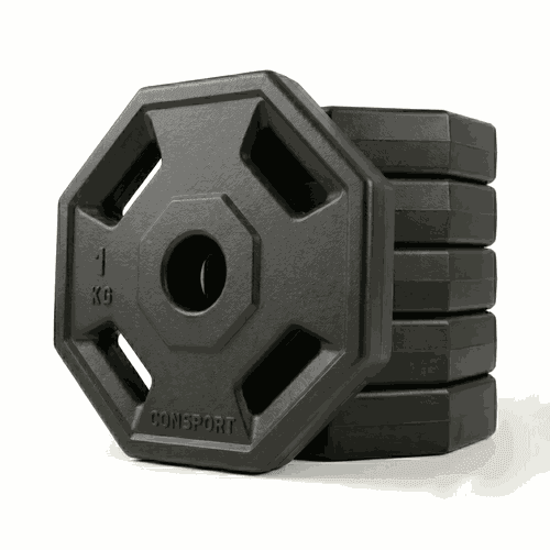 20 Anilhas 1kg Consport Revestida em ABS Peso Acad... - NATURAL FITNESS