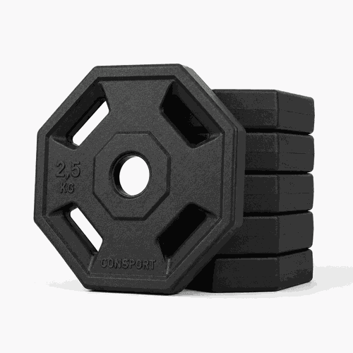 8 Anilhas 2,5kg Consport Revestida em ABS Peso Aca... - NATURAL FITNESS