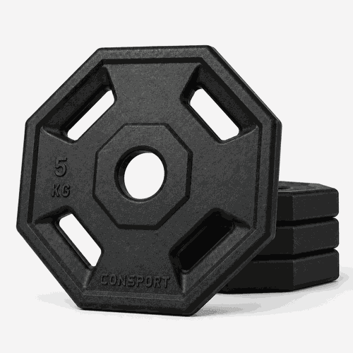 4 Anilhas 5kg Consport Revestida em ABS Peso Academia Treino Musculação - 1728 - NATURAL FITNESS