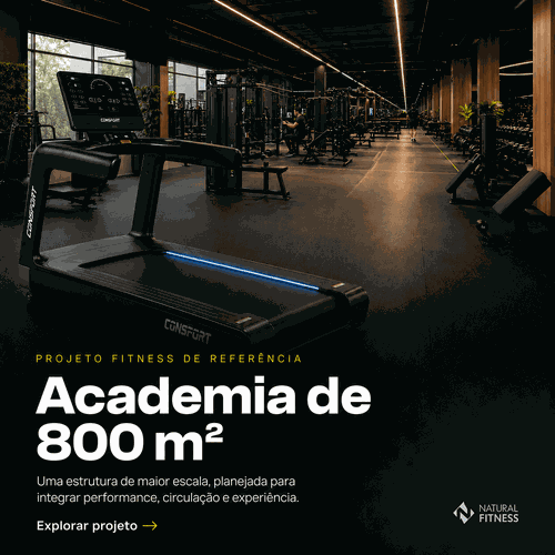 Montar Academia de 800 m² | Projeto Fitness - ACA-800 - NATURAL FITNESS