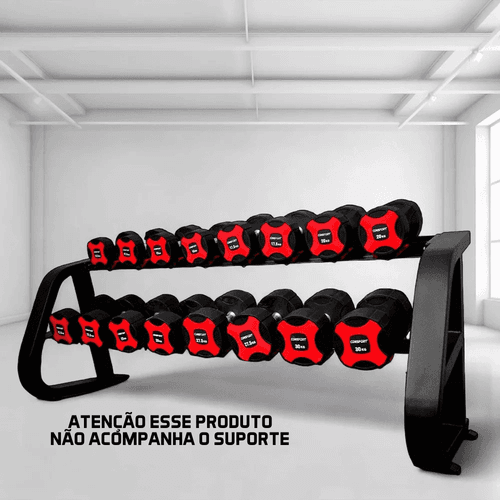 Kit Dumbbell P.U com Pegada em Aço Revestido com C... - Natural Fitness