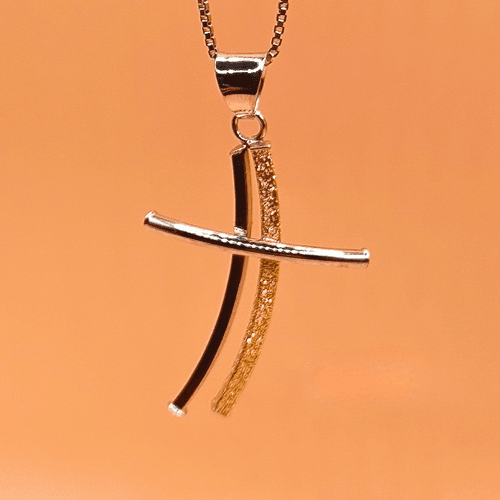 Crucifixo em Ouro Bicolor 18k - NORTHOFF - Sonhos em Ouro 18k!