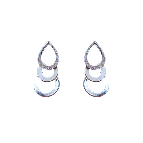 Brinco em Ouro Branco 18k com Diamantes - NORTHOFF - Sonhos em Ouro 18k!