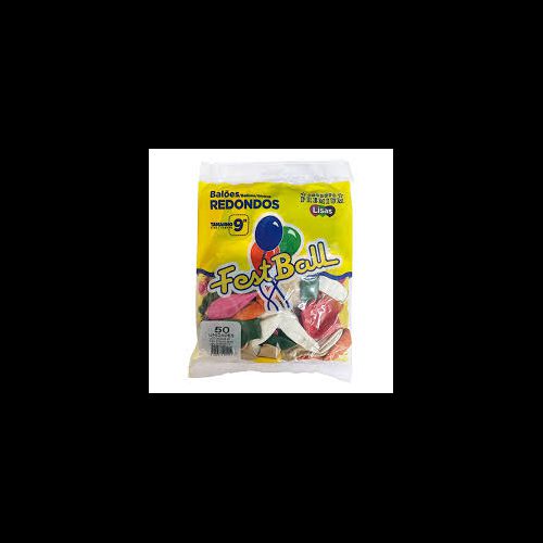 Balao 9 Liso Sortido c/50 FestBall