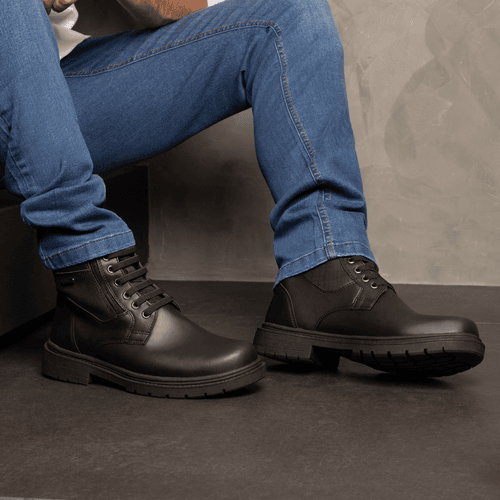 Bota Coturno Masculino Casual Social Zíper Lateral... - PEDWAY