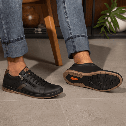 Sapatênis Casual Masculino Zíper Lateral Start Ped... - PEDWAY