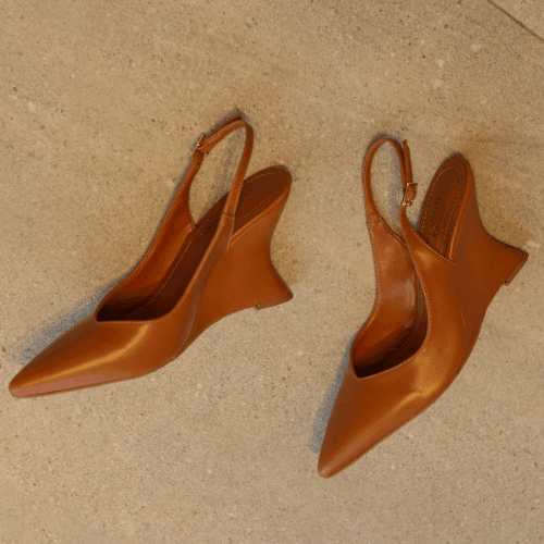 Sapato SlingBack Jade Caramelo - Rafaela Salomão