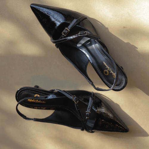 Scarpin Slingback Serena Preto - Rafaela Salomão