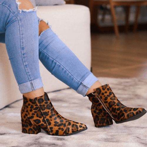 Bota Julia Couro Onça - Rafaela Salomão
