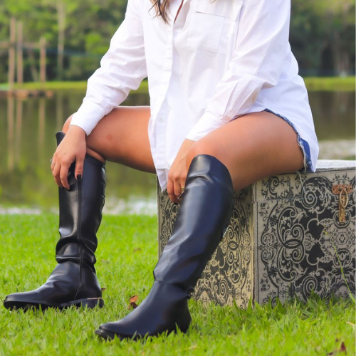 Bota Malu Preta Montaria - Rafaela Salomão