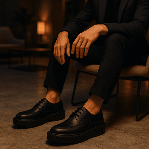 Sapato Masculino Couro Legítimo Sola Alta 6cm Ever... - ROTA SHOES