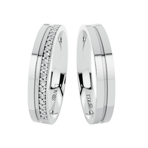 Par de Alianças Fiore em Prata 950 com Moissanite ... - Stracci
