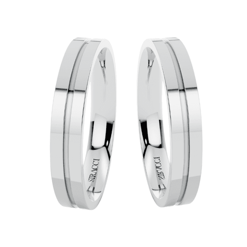 Par de Alianças Colonna em Prata 950 - 4mm - PACOL... - Stracci