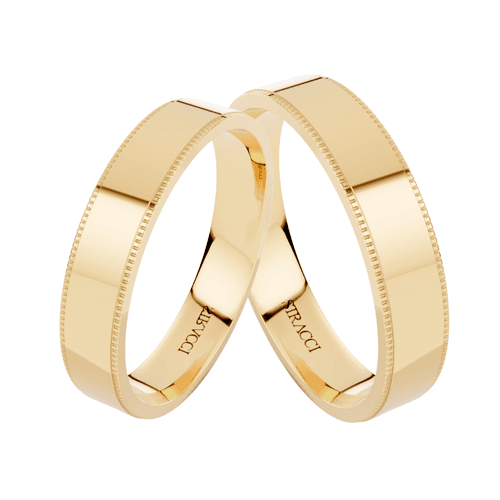 Par de Alianças Domma em Ouro Amarelo 18k - 5mm - ... - Stracci