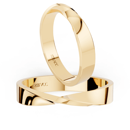 Par de Alianças Intrecciato em Ouro Amarelo 18k - ... - Stracci