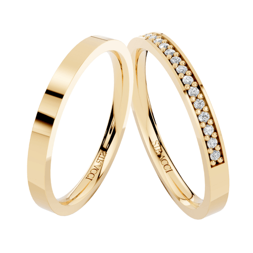 Par de Alianças Celeste em Ouro Amarelo 18k - 2mm ... - Stracci