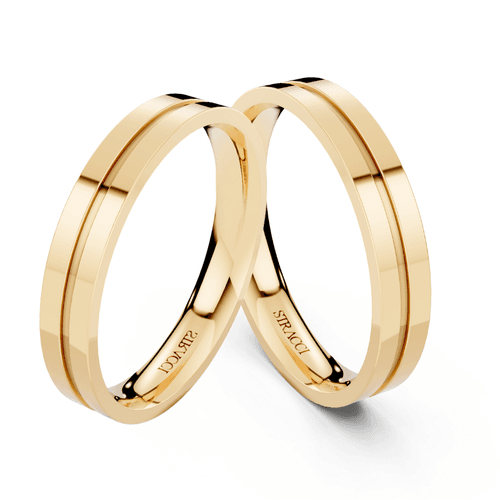 Par de Alianças Colonna em Ouro 18k - 4mm - PACLN1... - Stracci