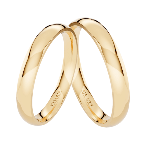 Par de Alianças Tradicional em Ouro Amarelo 18k - ... - Stracci
