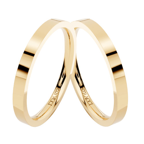 Par de Alianças Incanto em Ouro Amarelo 18k - 2mm ... - Stracci