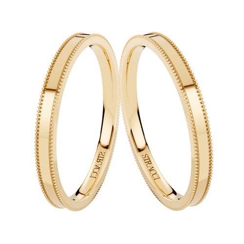 Par de Alianças Aria em Ouro Amarelo 18k - 2mm - P... - Stracci