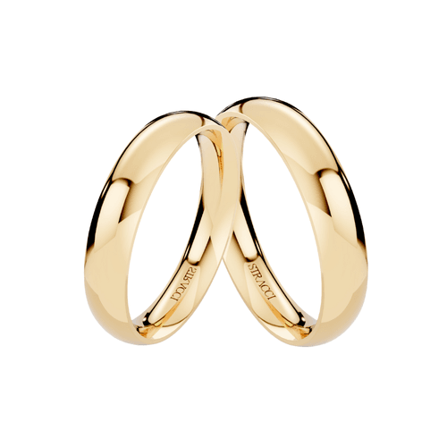 Par de Alianças Tradicional em Ouro Amarelo 18k - ... - Stracci