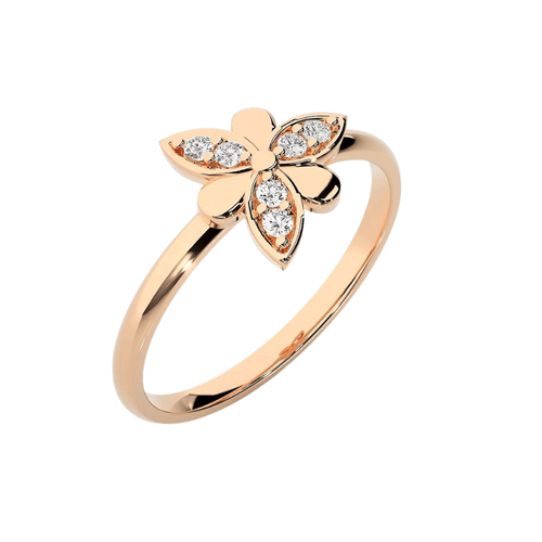 Anel Giglio em Ouro Rosé 18k com Diamantes - AGIGO... - Stracci